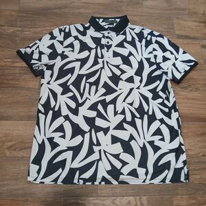 G/FORE Black and White Polo Shirt